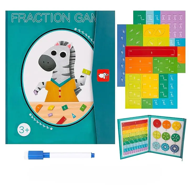 Interactive Fraction Learning Board with Magnetic Pieces for Kids Math Practice Home School Classroom Teaching Aid | Thomler