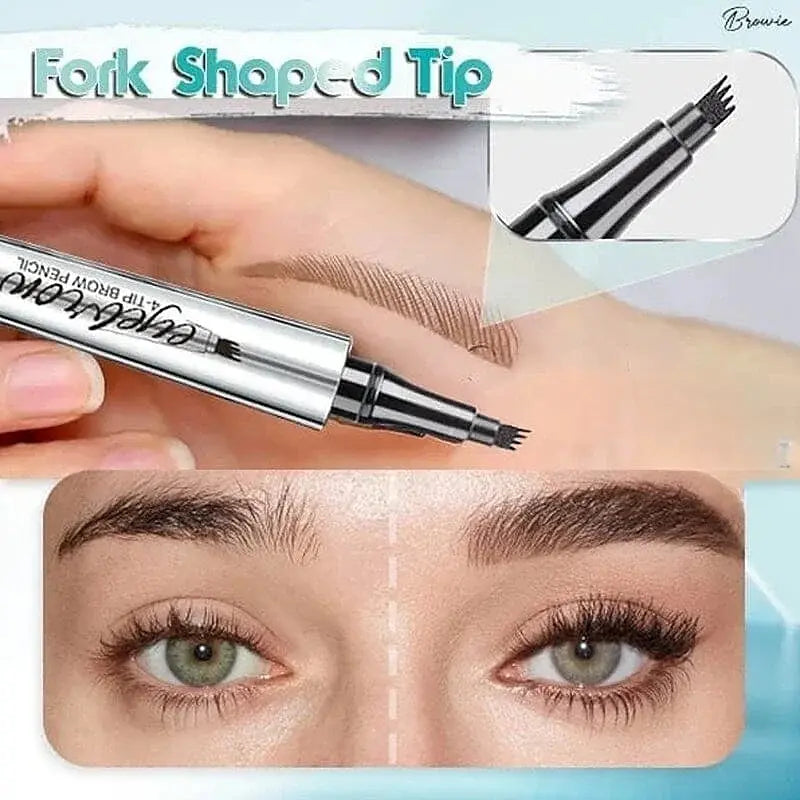 Four-Prong Precision Brow Defining Pencil with Long-Lasting 36-Hour Wear for Natural Hair-Like Strokes and Fuller Arches | Thomler