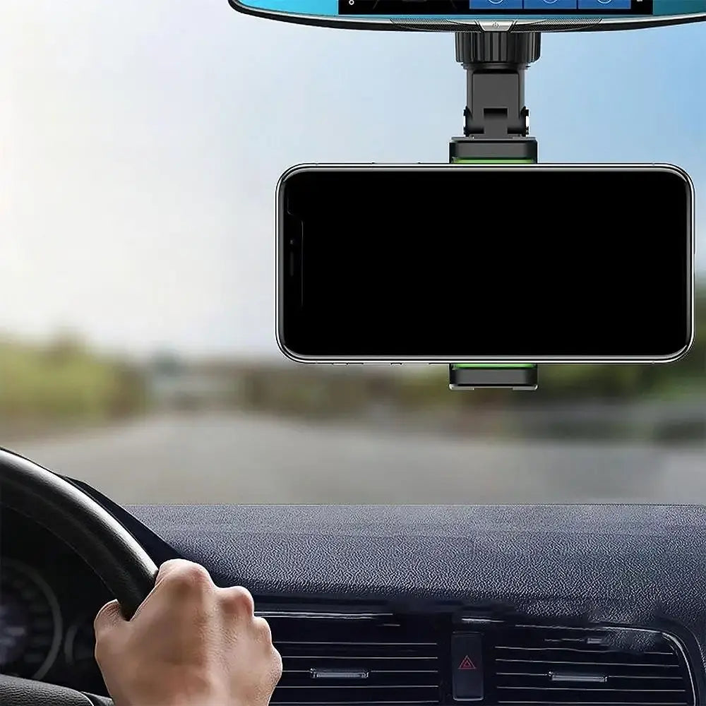 Clip-On Car Mirror Mount for Smartphone GPS Navigation Universal Adjustable Cell Phone Cradle 360° Swivel Dashboard Accessory | Thomler