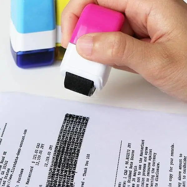Privacy Roller Stamp for Sensitive Documents Confidential Mail Security Address Blocker Financial Papers Personal Info Guard Home Office Too | Thomler