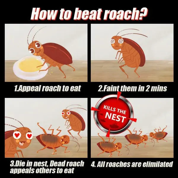 Roach Gel Bait Station Trap for Kitchen Home Pest Control Colony Elimination Insect Killer Indoor Outdoor Use Effective Cockroach Exterminat | Thomler