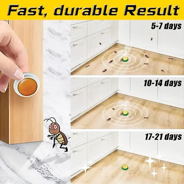Roach Gel Bait Station Trap for Kitchen Home Pest Control Colony Elimination Insect Killer Indoor Outdoor Use Effective Cockroach Exterminat | Thomler