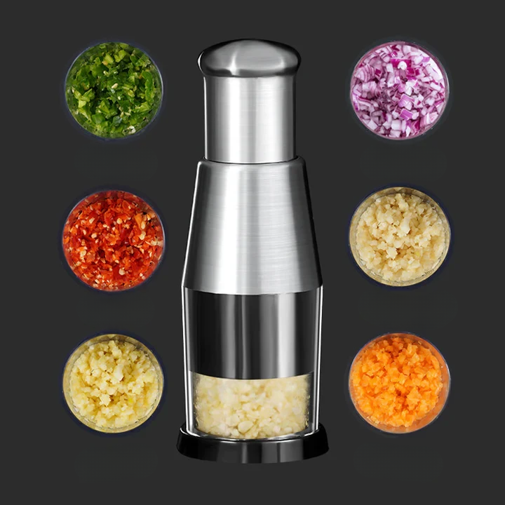 Press-Action Veggie Dicer with Enclosed Container for Onions, Garlic & More | Safe, Tear-Free Meal Prep Tool for Home Cooks & Busy Families | Thomler