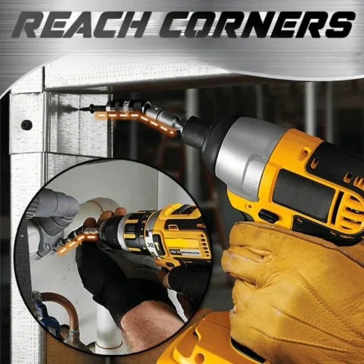 Flexible Drill Extension Attachment for Tight Spaces, Corners & Hard-to-Reach Areas - Adjustable Angle Adapter for Power Drills & Drivers - | Thomler