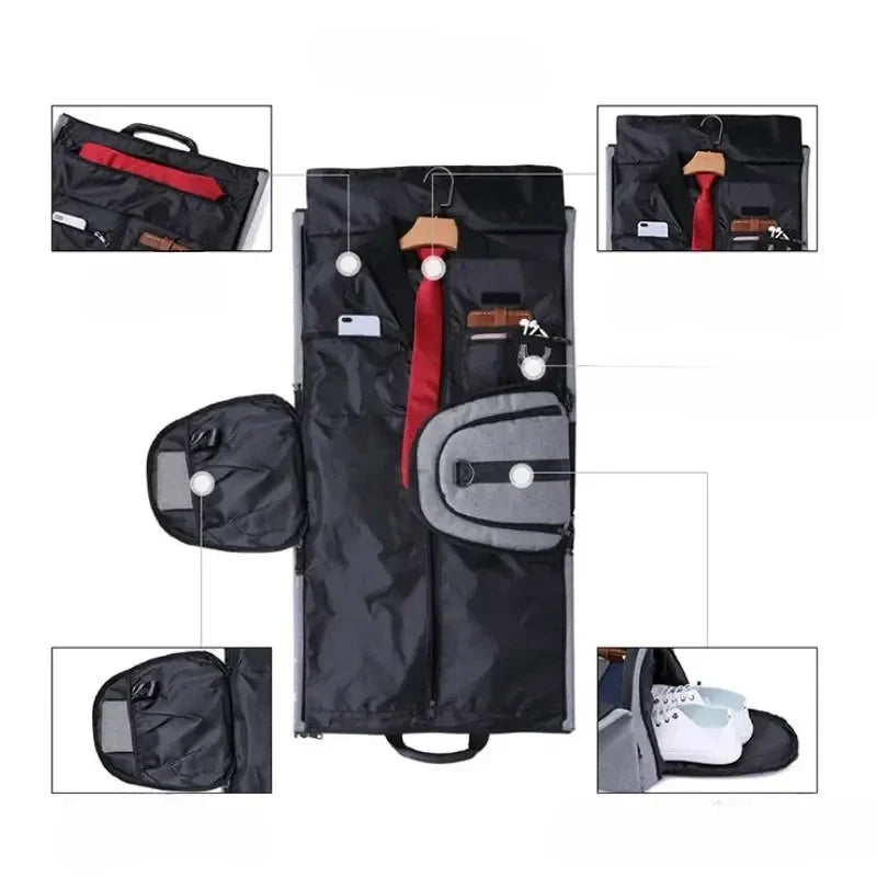 Convertible Garment Duffel Bag with Shoe Compartment for Business Travel & Weekends, Hanging Suit Carrier | Thomler