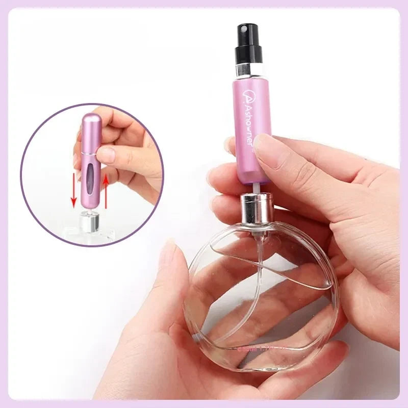 Travel Fragrance Atomizer Bottle with Easy Refill System for Purse or Gym Bag – Leak-Proof 8mL Scent Holder for Daily Touch-Ups and On-the-G | Thomler