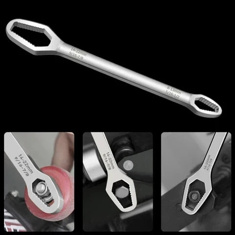 Dual-Head Adjustable Wrench Set 0.3-0.86 Inch Bolt Range Universal Spanner Tool for Auto Repair Home Workshop Bike Maintenance Plumbing DIY | Thomler