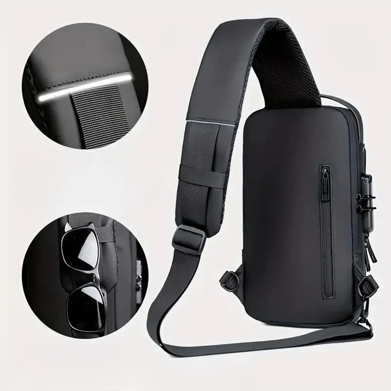 Compact Sling Bag with Combination Lock for Men and Women Crossbody Security Chest Pack for Travel Commute Outdoors | Thomler