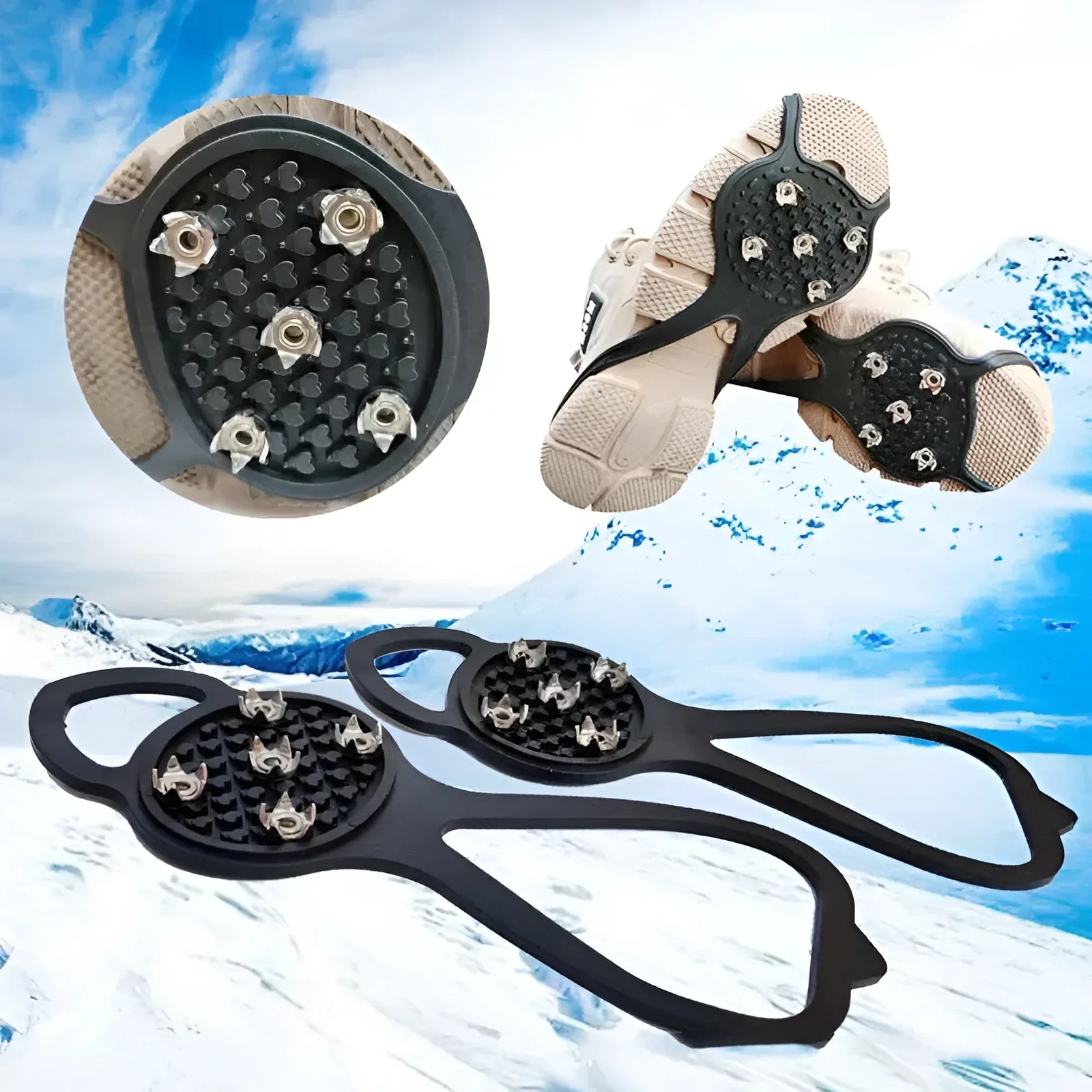 Traction Cleats for Winter Walking on Ice and Snow – Portable Over-Shoe Spikes for Adults and Kids – Lightweight Slip-On Grips | Thomler