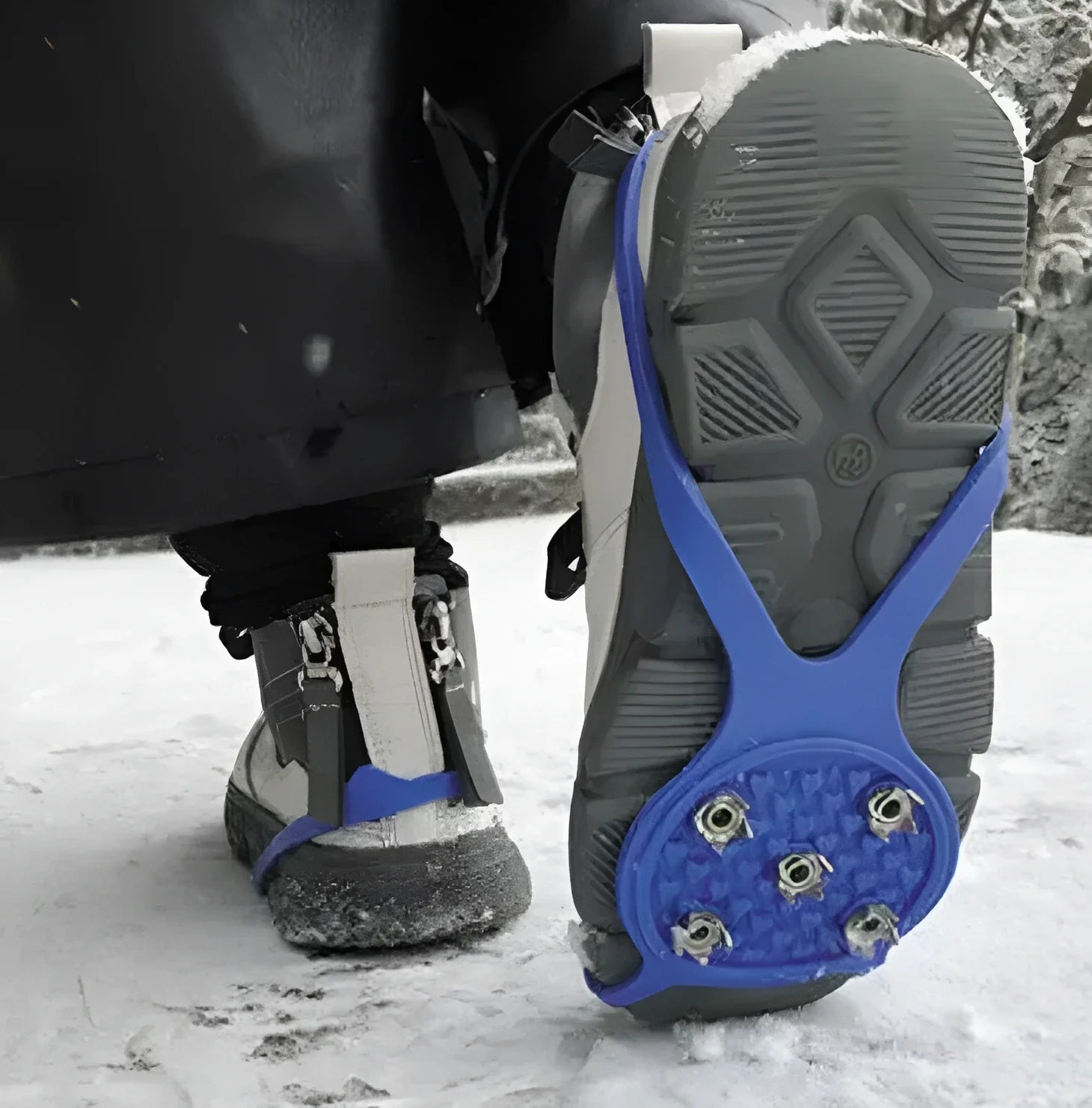Traction Cleats for Winter Walking on Ice and Snow – Portable Over-Shoe Spikes for Adults and Kids – Lightweight Slip-On Grips | Thomler