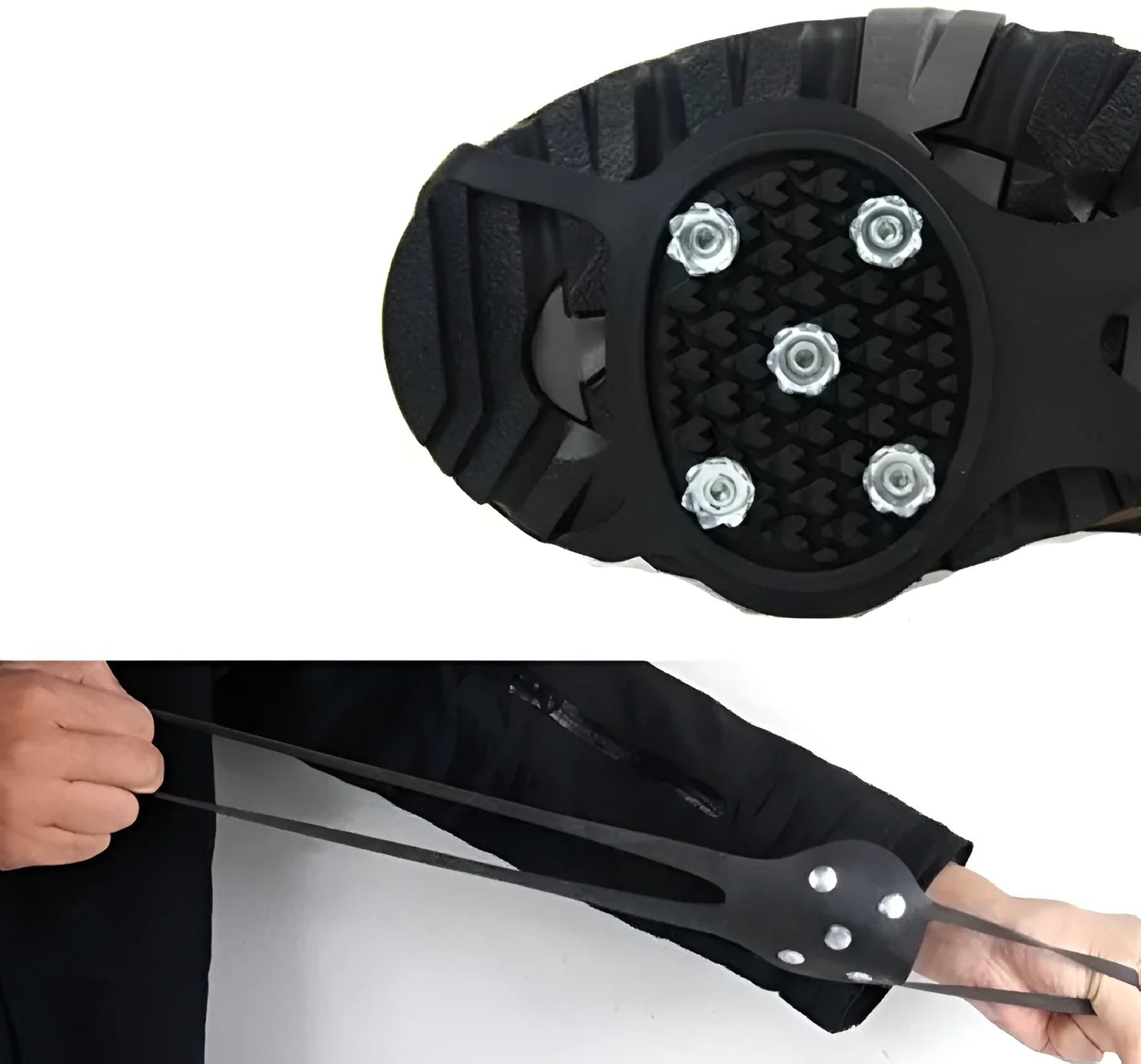 Traction Cleats for Winter Walking on Ice and Snow – Portable Over-Shoe Spikes for Adults and Kids – Lightweight Slip-On Grips | Thomler