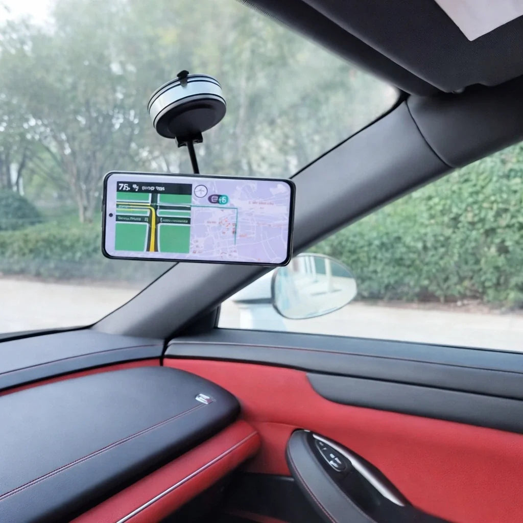 Dashboard Cell Phone Mount with 360° Rotation and Vacuum Grip for Car Windshield Navigation Hands-Free Viewing | Thomler