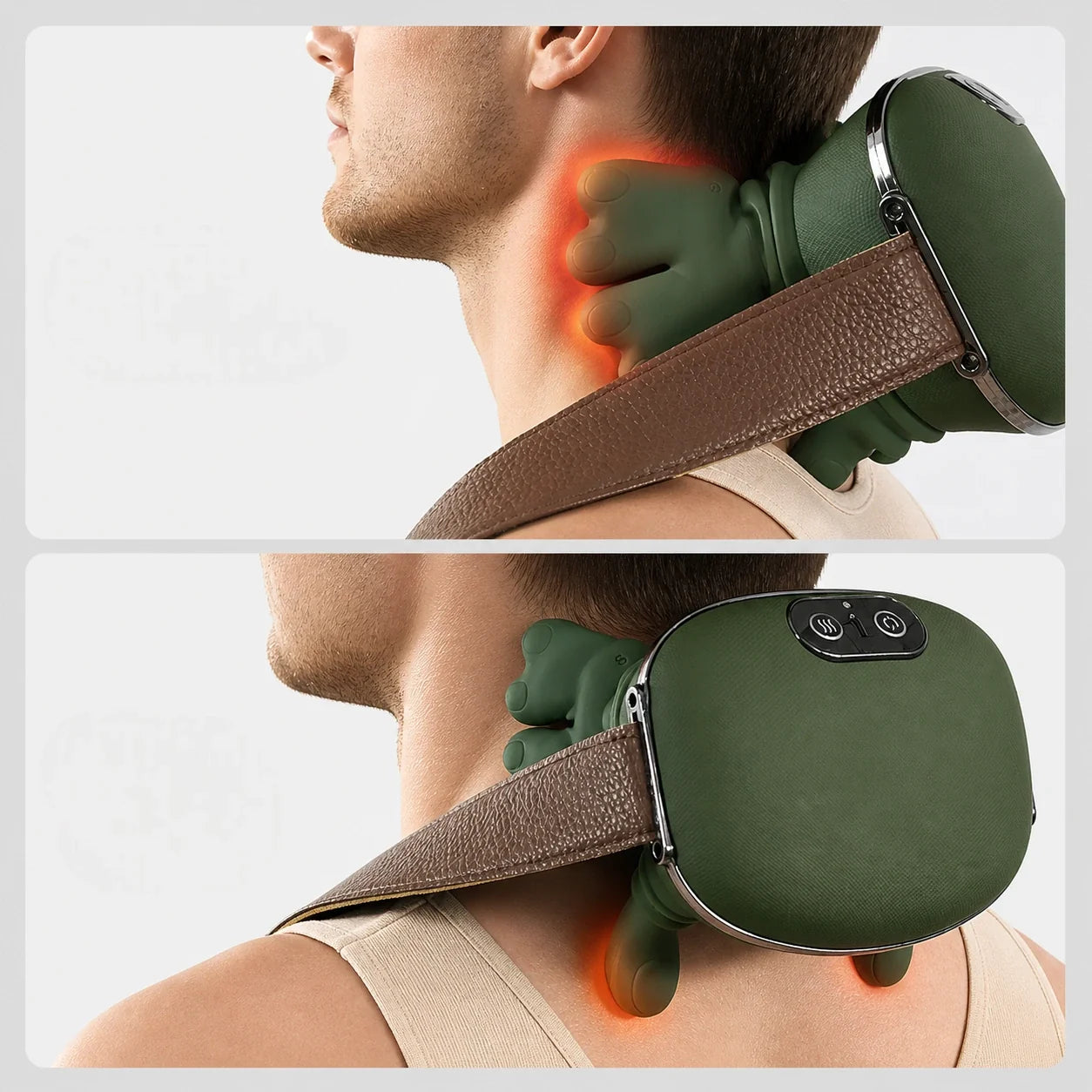 Electric Shiatsu Neck Massager with Heat for Shoulders and Trapezius – Hands-Free Kneading Relief for Office Workers, Gamers, and Home Relax | Thomler