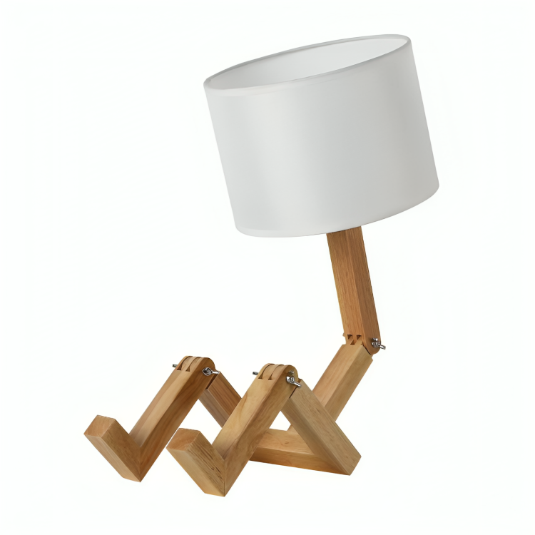 Scandinavian Wood Reading Lamp with Shelf | Adjustable Table Light for Bedroom & Living Room | Thomler