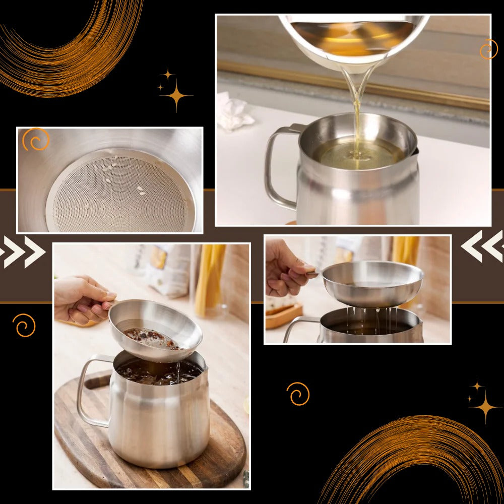 Dual-Function Fry Pot with Integrated Oil Filter for Mess-Free Cooking & Reuse | Thomler
