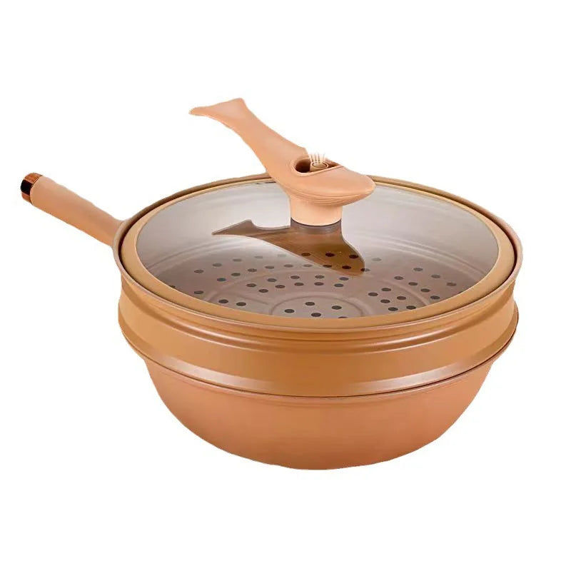 Wok Pan Aluminium 28.0 cm Non-Stick Multifunctional Cooking Steamer | Thomler