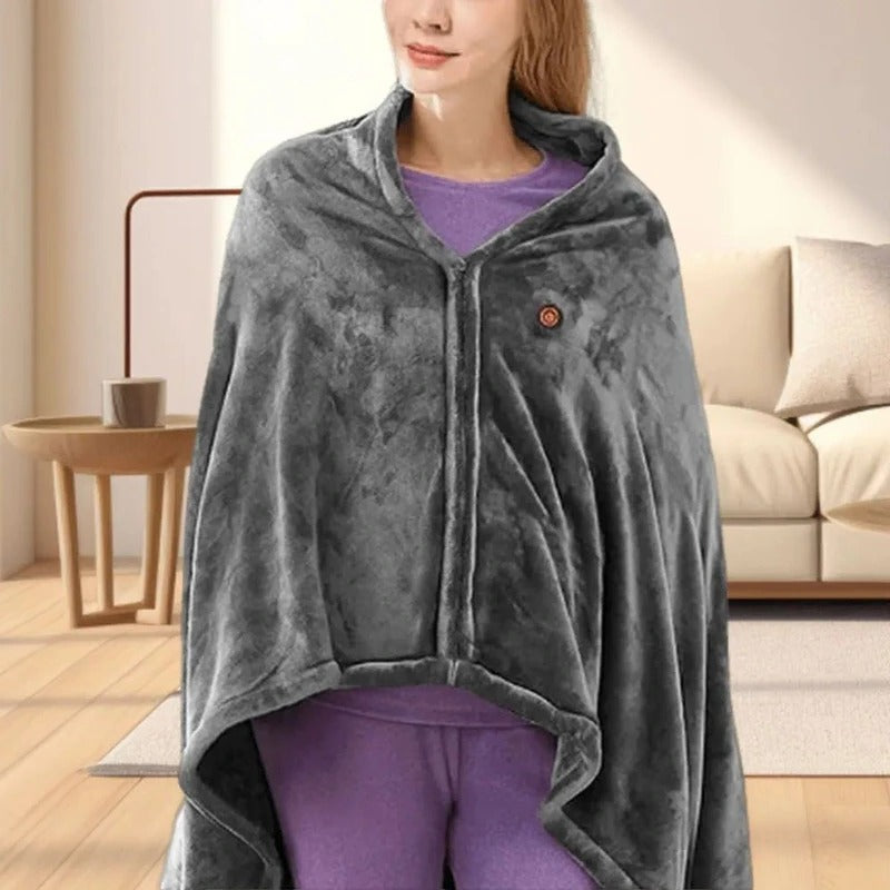 Portable USB Heated Throw Blanket – 3 Temperature Settings for Travel, Office & Camping | Thomler