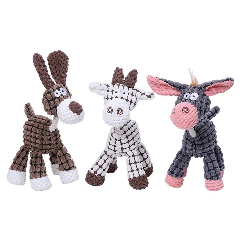 Heavy-Duty Plush Dog Toy with Squeaker for Aggressive Chewers | Durable Stuffed Animal Chew Toy for Large Dogs | Anxiety Relief Pet Toy | Thomler