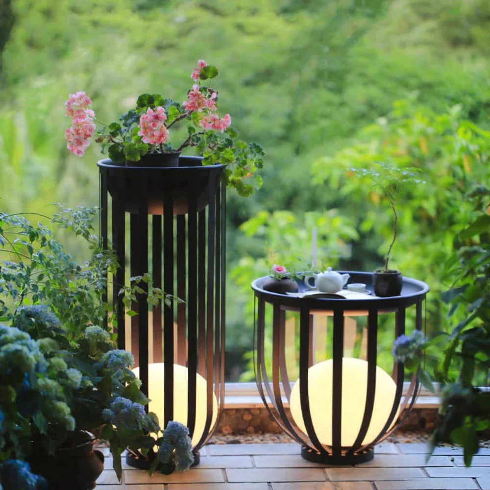 Outdoor Solar Flower Stand Light Aluminum 22 in Medium 37 in Large Garden Patio Pathway Decorative LED | Thomler