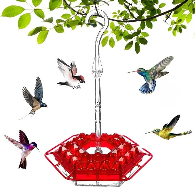 Hummingbird Feeder with Ant Moat for Outdoor Garden – 30 Flower Ports, Weather Resistant, Easy Fill Design for Backyard Bird Feeding | Thomler