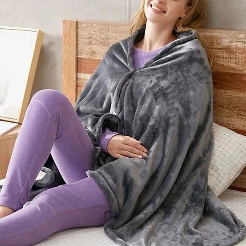 Portable USB Heated Throw Blanket – 3 Temperature Settings for Travel, Office & Camping | Thomler