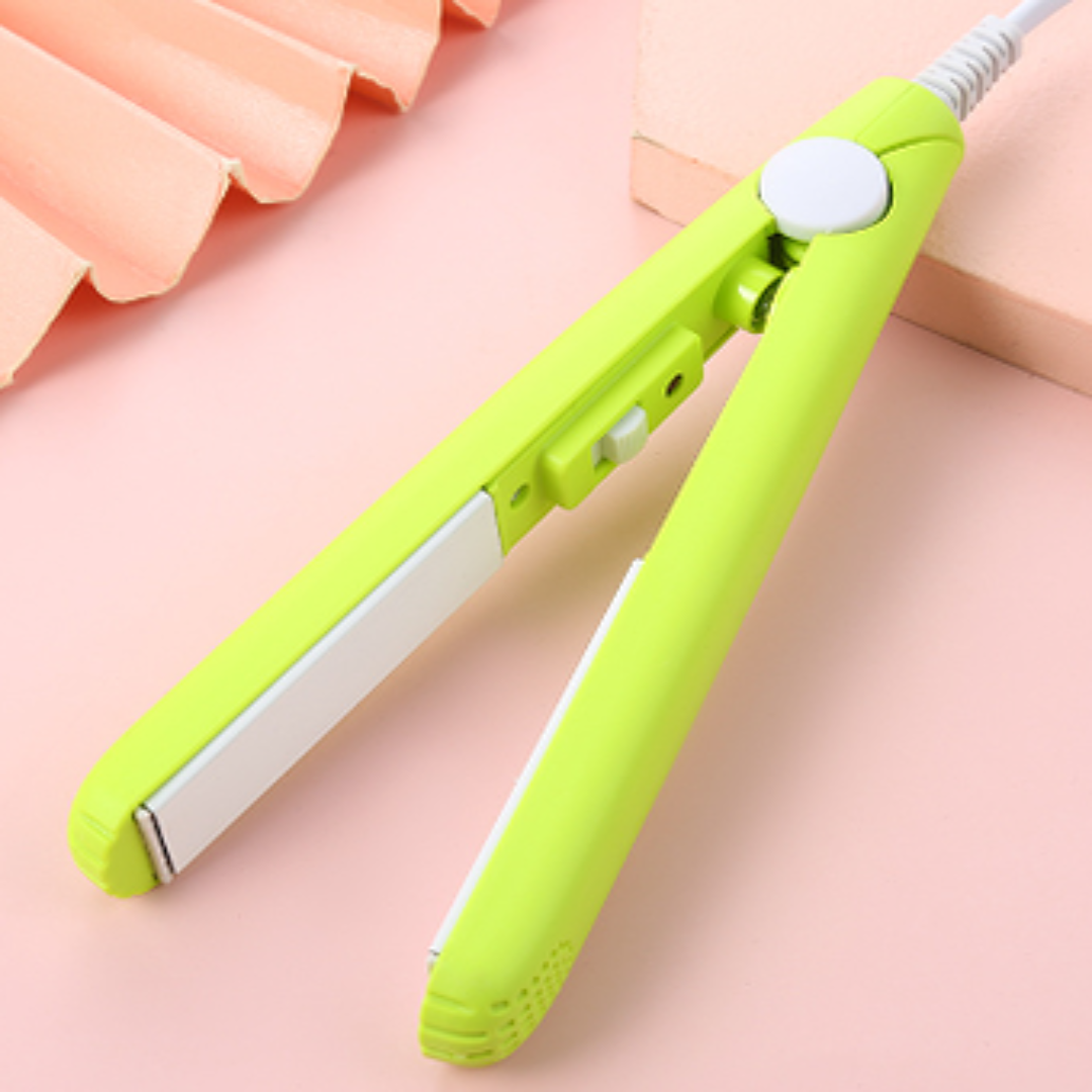 Compact Ceramic Hair Straightener & Curling Iron with 3D Floating Plates for Travel & Bangs | Thomler