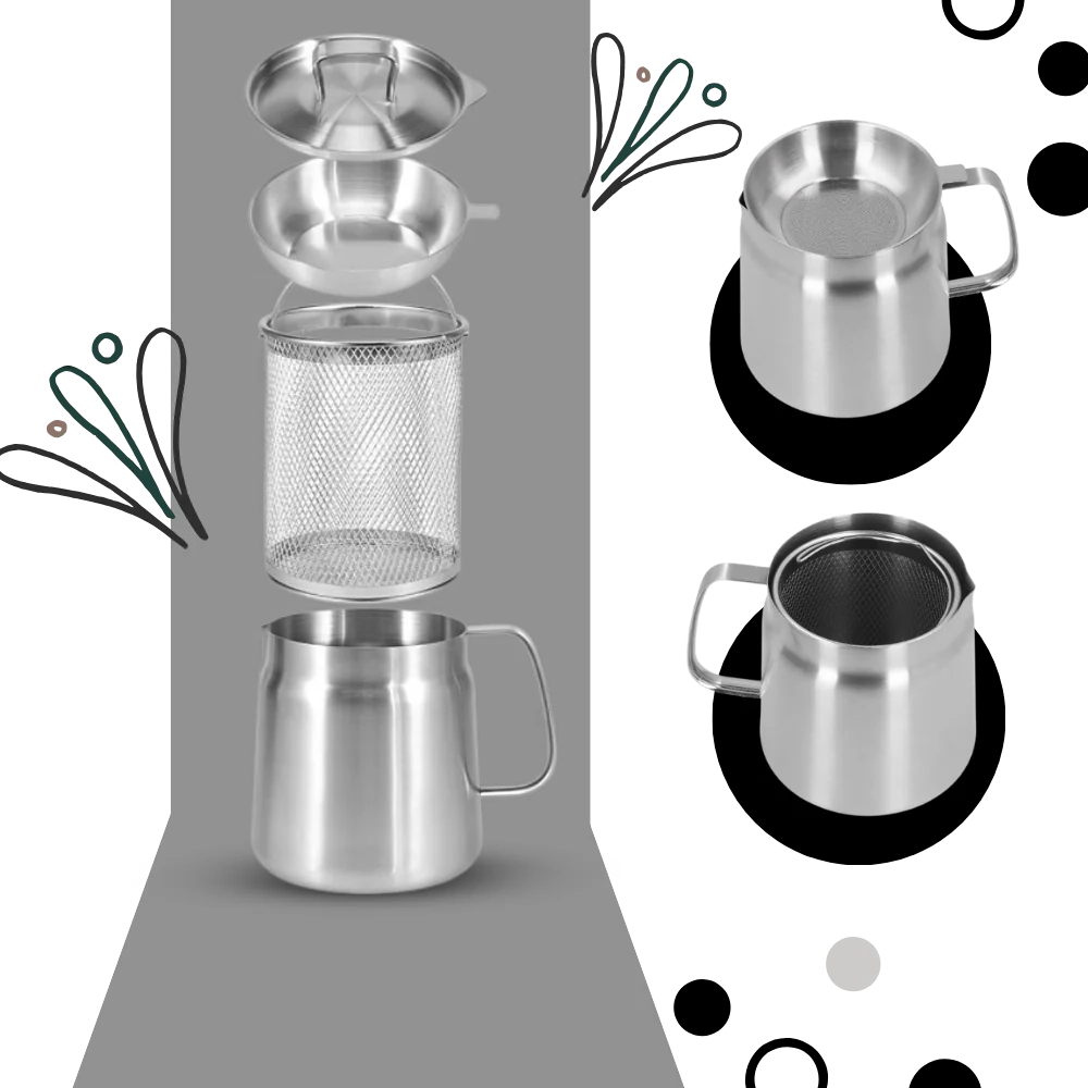 Dual-Purpose Frying Pan with Built-In Strainer for Oil Filtering & Storage | Thomler