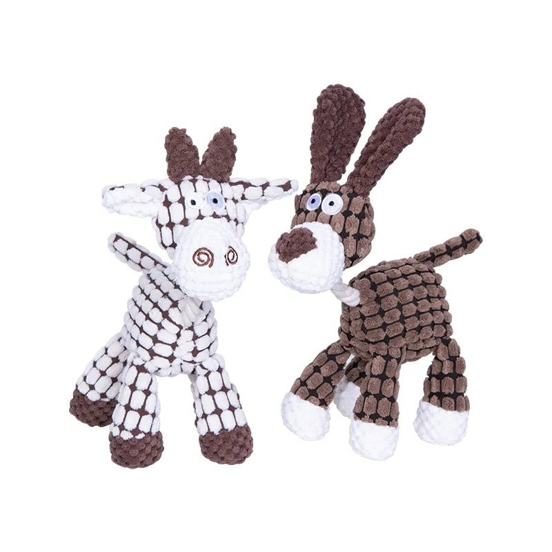 Heavy-Duty Plush Dog Toy with Squeaker for Aggressive Chewers | Durable Stuffed Animal Chew Toy for Large Dogs | Anxiety Relief Pet Toy | Thomler