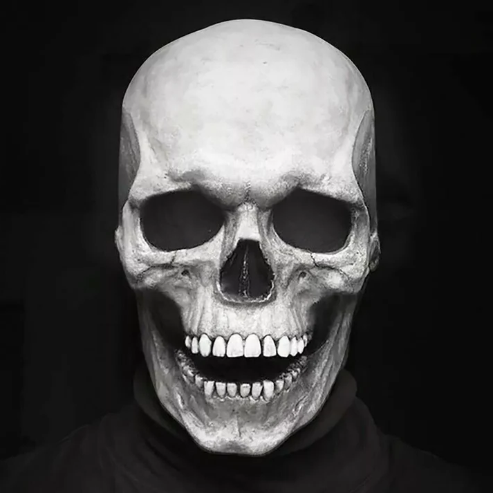 Full-Head Skull Costume Mask with Articulated Jaw and Anatomical Detail | Thomler