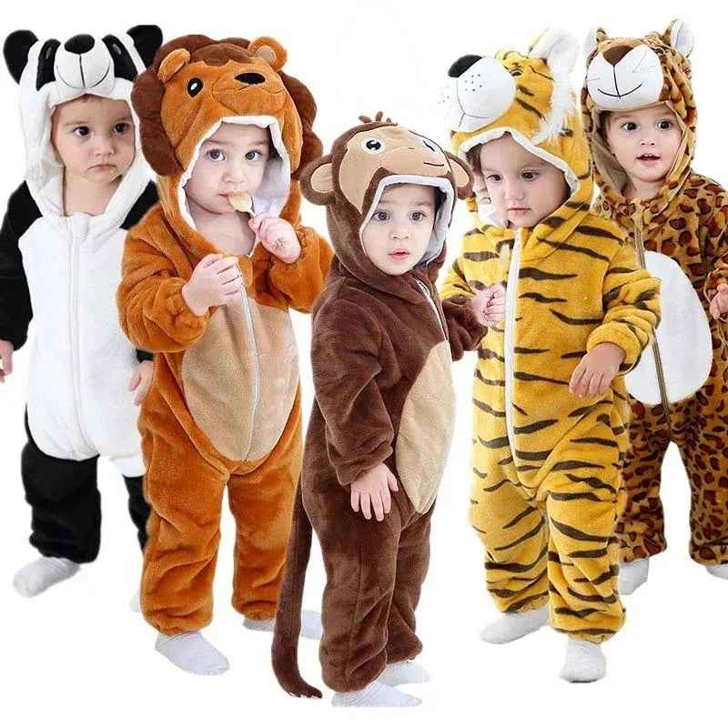 Soft Baby Animal Onesie Costume with Hood – Full-Zip Fleece Outfit for Infants & Toddlers – Home, Playdates & Photo Ops | Thomler