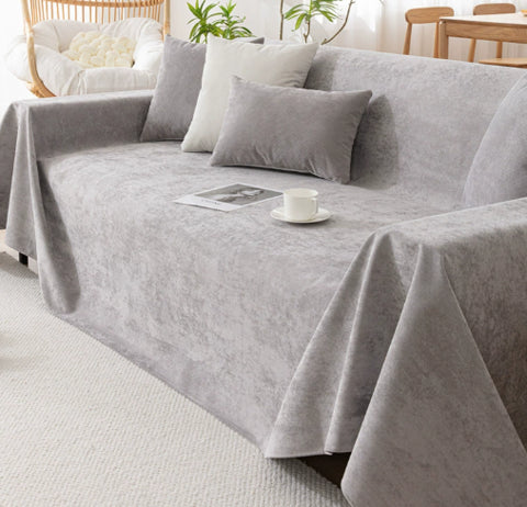 Stretch Furniture Throw with Tassels – Waterproof Couch Cover for Pet Hair, Scratches & Spills – Multi-Use Blanket for Sofa, Bed & Picnic | Thomler