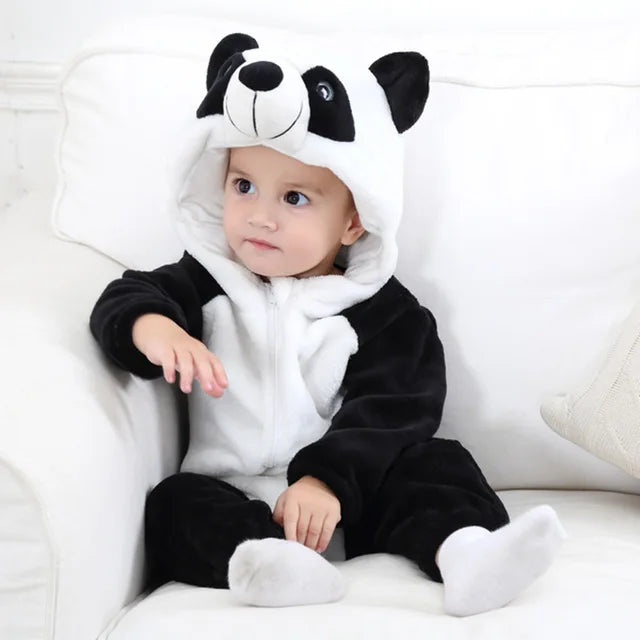 Soft Baby Animal Onesie Costume with Hood – Full-Zip Fleece Outfit for Infants & Toddlers – Home, Playdates & Photo Ops | Thomler