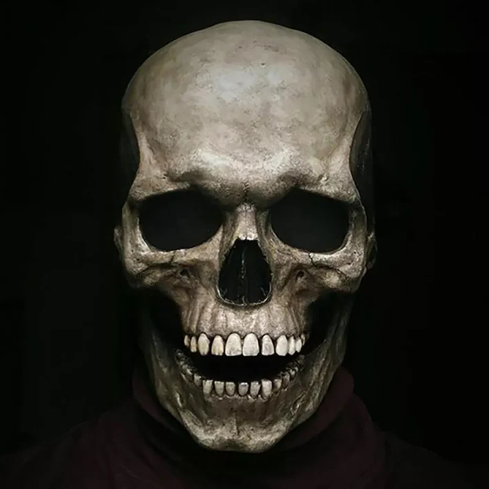 Full-Head Skull Costume Mask with Articulated Jaw and Anatomical Detail | Thomler