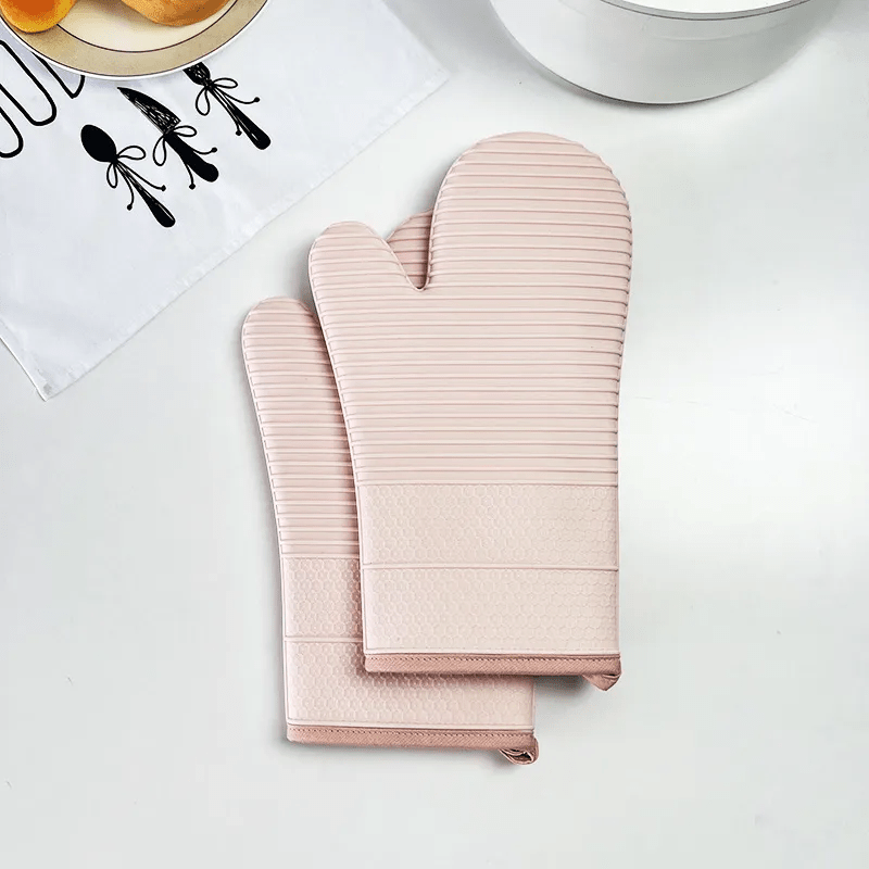 Oven Gloves Food-Grade Silicone 13 in Heat Resistant Kitchen Cooking BBQ Baking Safety Gloves | Thomler