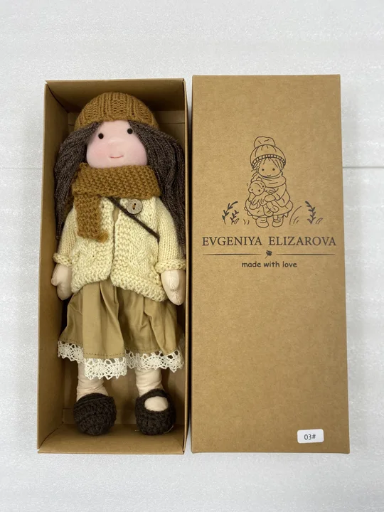 Handcrafted Waldorf Doll with Knit Outfit – Soft Natural Cotton Fabric, Eco-Friendly Washable Toy for Toddlers & Kids Age 3+, Timeless | Thomler