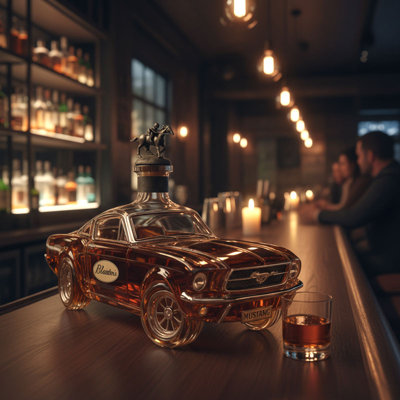 Muscle Car Glass Spirit Decanter for Whiskey, Bourbon & Liquor Display – Collectible Automotive Barware for Home Bar, Man Cave & Living Room | Thomler