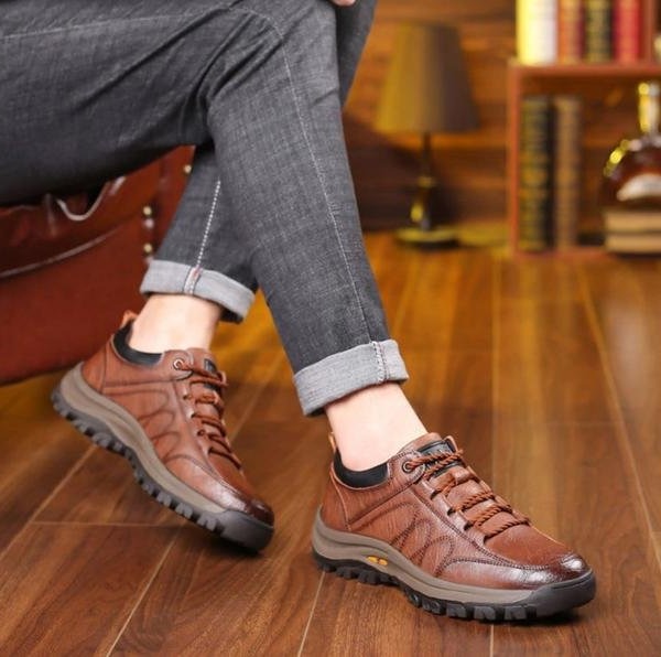 Genuine Leather Orthopedic Walking Shoes for Men – Arch Support Casual Footwear for Work & Outdoor Adventures | Thomler