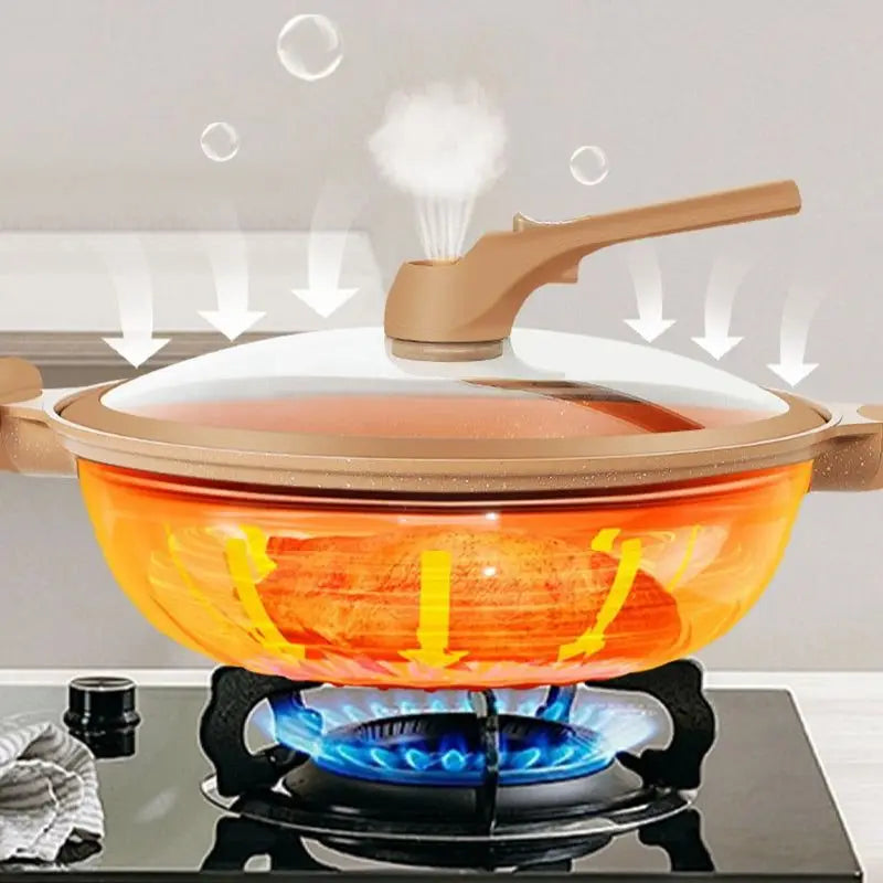 Wok Pan Aluminium 28.0 cm Non-Stick Multifunctional Cooking Steamer | Thomler