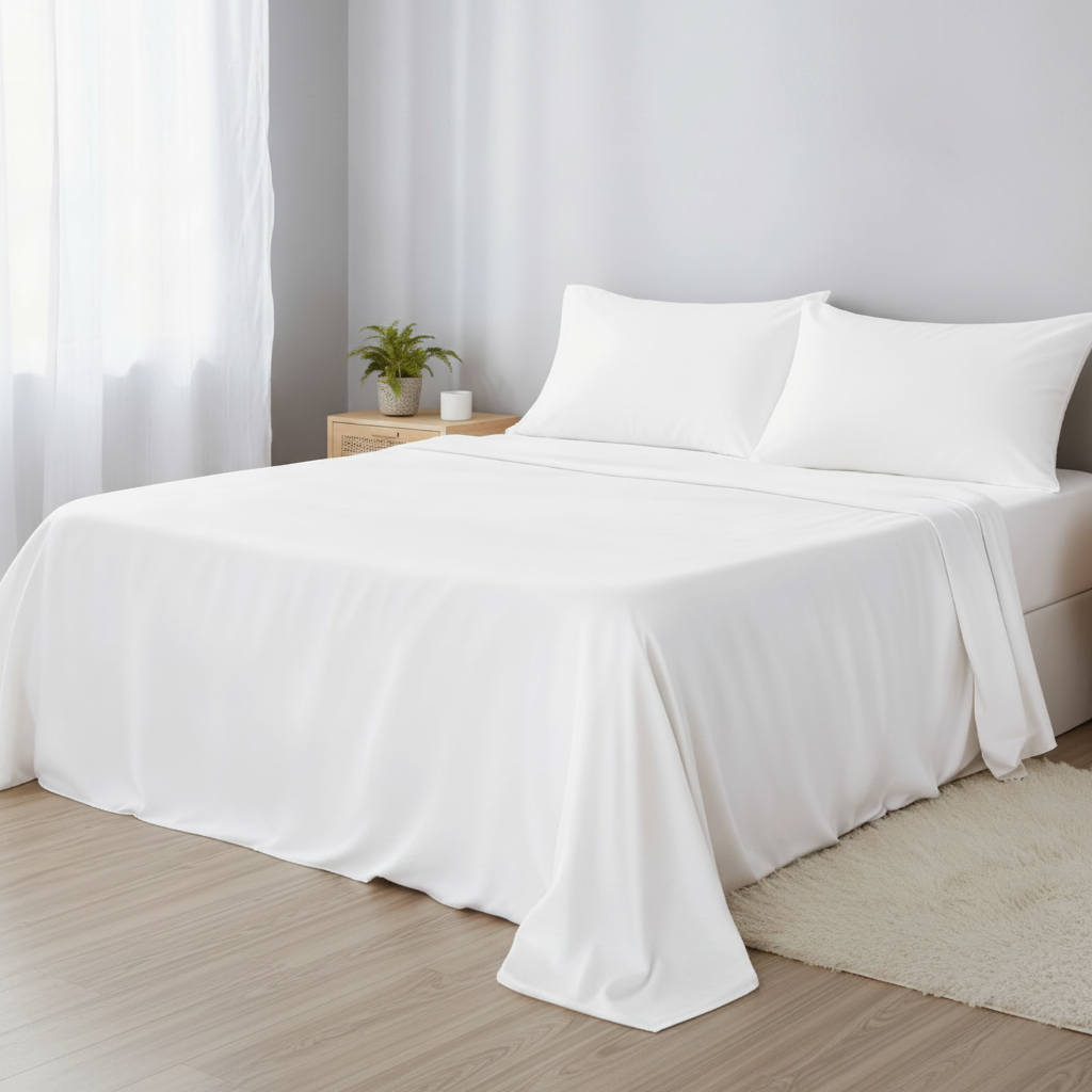 Temperature-Regulating Bamboo Viscose Sheet Set with Stay-Put Deep Pockets – Full, Queen & King Available | Thomler