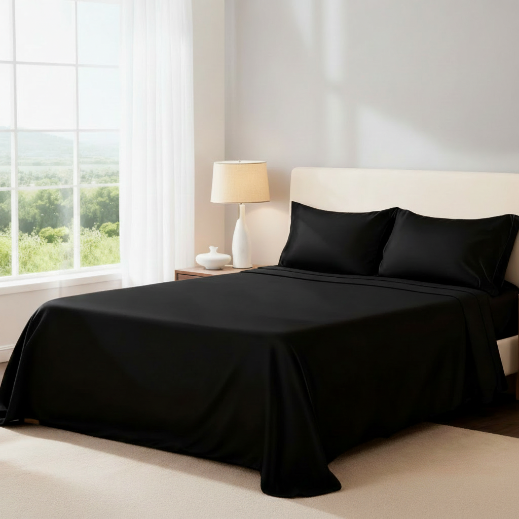 Temperature-Regulating Bamboo Viscose Sheet Set with Stay-Put Deep Pockets – Full, Queen & King Available | Thomler