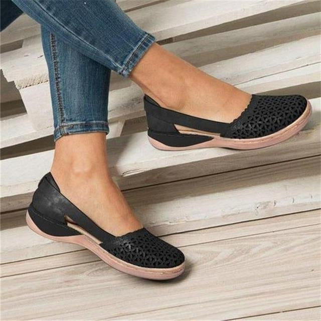 Wide-Fit Ballet Flats for Bunion Relief – Soft Leather Upper with Hidden Heel Support for Comfortable All-Day Wear | Thomler