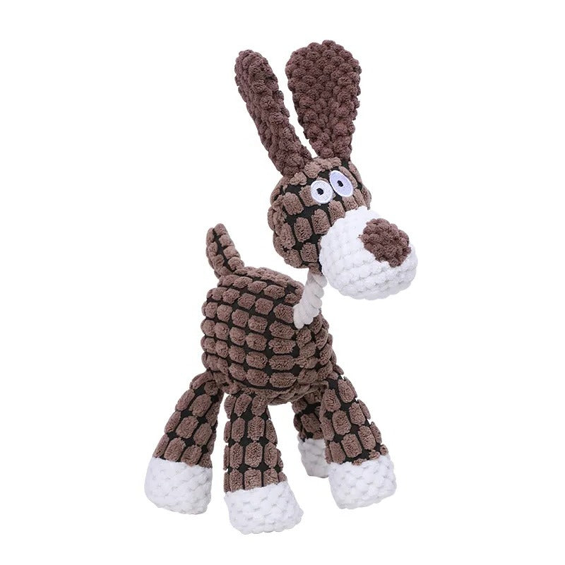 Heavy-Duty Plush Dog Toy with Squeaker for Aggressive Chewers | Durable Stuffed Animal Chew Toy for Large Dogs | Anxiety Relief Pet Toy | Thomler