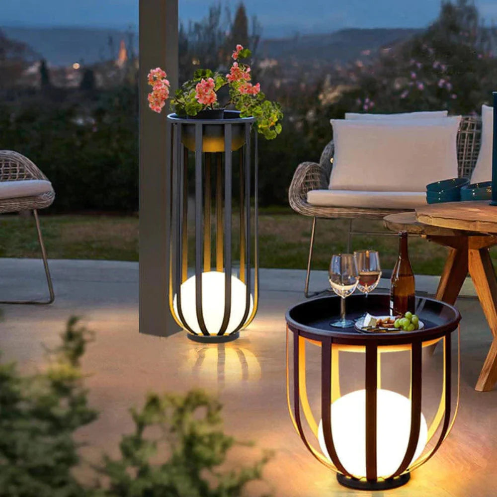 Outdoor Solar Flower Stand Light Aluminum 22 in Medium 37 in Large Garden Patio Pathway Decorative LED | Thomler