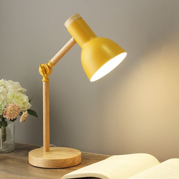 Articulated Wood & Metal LED Reading Lamp with Adjustable Arm – Modern Task Lighting for Desk, Office, Bedroom | Thomler