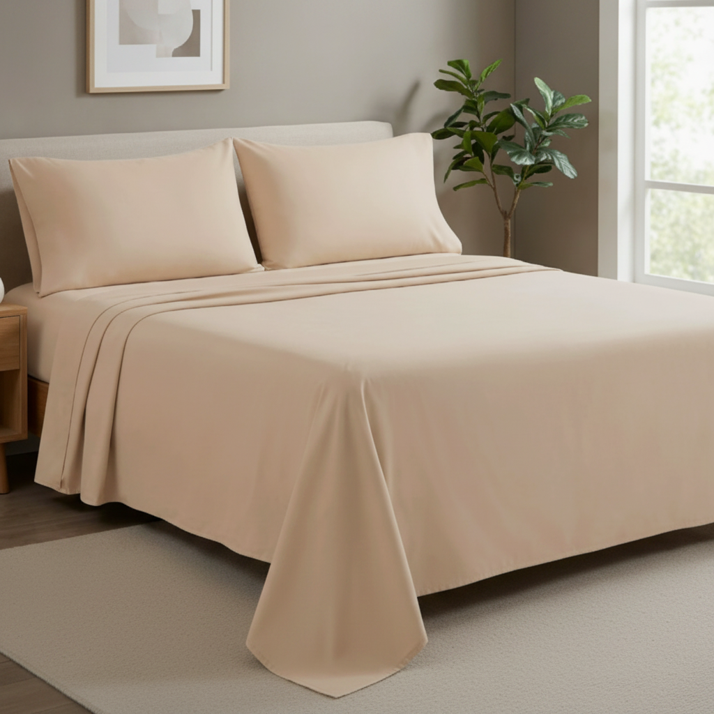 Temperature-Regulating Bamboo Viscose Sheet Set with Stay-Put Deep Pockets – Full, Queen & King Available | Thomler