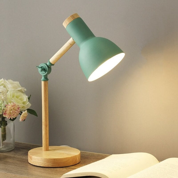 Articulated Wood & Metal LED Reading Lamp with Adjustable Arm – Modern Task Lighting for Desk, Office, Bedroom | Thomler