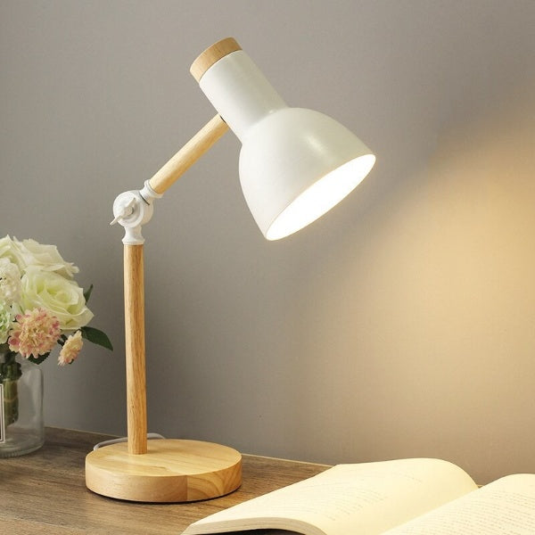 Articulated Wood & Metal LED Reading Lamp with Adjustable Arm – Modern Task Lighting for Desk, Office, Bedroom | Thomler