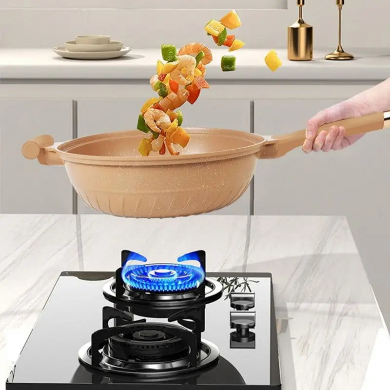 Wok Pan Aluminium 28.0 cm Non-Stick Multifunctional Cooking Steamer | Thomler