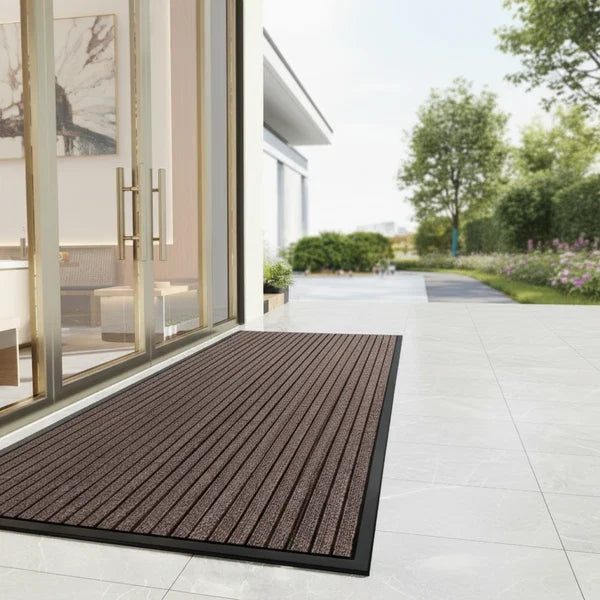 Indoor Outdoor Rubber Doormat Non-Slip Striped Entry Mat for Front Door Hallway Patio Foyer Mud Room High Traffic Areas Home Entryway | Thomler