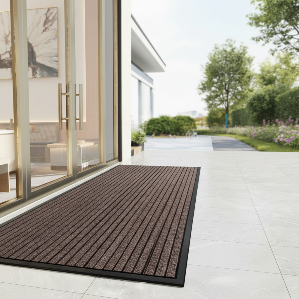 Indoor Outdoor Rubber Doormat Non-Slip Striped Entry Mat for Front Door Hallway Patio Foyer Mud Room High Traffic Areas Home Entryway | Thomler